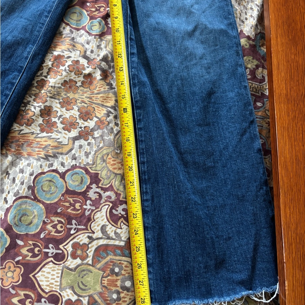 PAIGE Dark Blue Wide Leg Flare Jeans - Picture 13 of 14